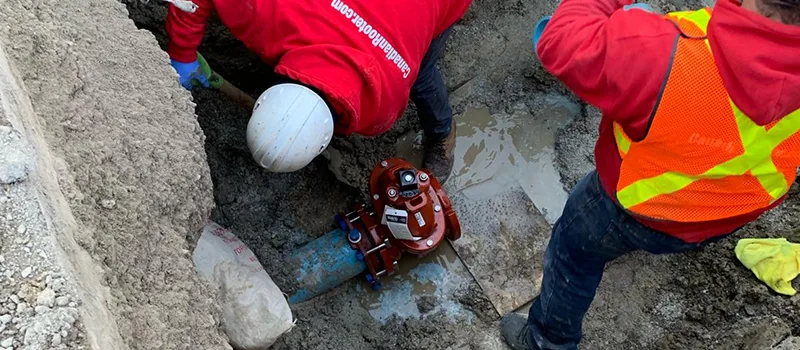 Trenched Main Water Line Repair in Maple, Ontario